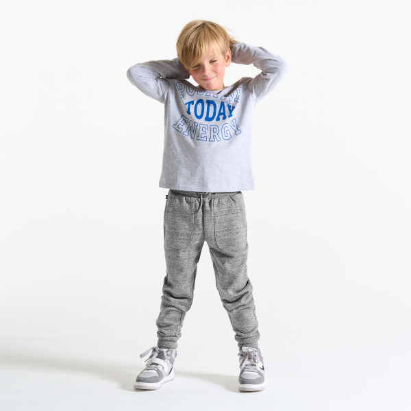 بنطال رياضي باللون الرمادي المرقط للأولاد